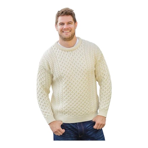 Pull homme aran naturel 100 - naturel,