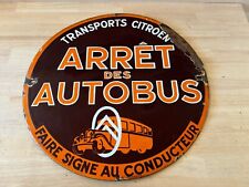 Plaque Émaillée Ancienne Citroen Autobus Enamel Sign Emailschild