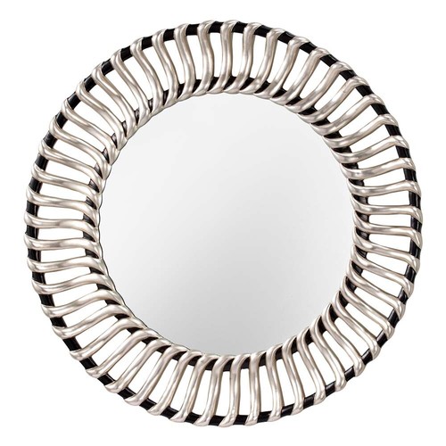 Miroir mural déco noir argent - mural,