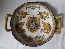 melonniere gien faience fine polychrome décor imprimé de style renaissance