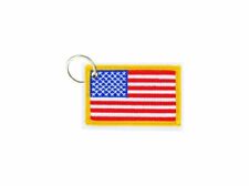 Porte cle cles clef brode patch ecusson badge drapeau usa americain etats unis