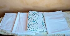 Lot de 4 COUPONS de tissu coton blanc ou DRAPS de lit Berceau