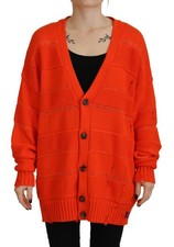 Cardigan Boutonné En Coton Orange Tricoté Pour Femme Authentique Dsquared²