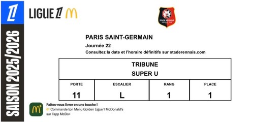 Billet stade rennais paris - rennais,