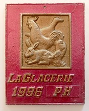 Plaque de concours agricole LA GLACERIE Manche 1996 Cherbourg aviculture - alu