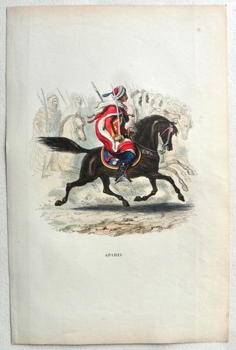 Gravure couleur spahis - couleur, à