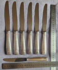 FRIONNET : 6 couteaux de table + 1 à fromage - Métal argenté & lames Nogent Inox