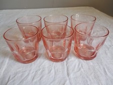 6 GOBELETS VINTAGES EN VERRE ROSE ARCOROC