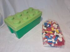 Lot LEGO STORAGE BOX BOÎTE DE RANGEMENT + 1kg VRAC BRIQUES 2x2 2x3 2x4 Vintage