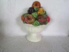 ancienne coupe de fruit en céramique italienne émaillée trompe l'œil (2 )