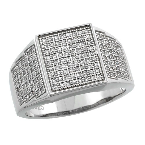Homme argent sterling carré - homme,