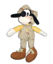 Peluche doudou Dingo Goofy Explorateur 26 cm Collector Disney Store Bean Bag