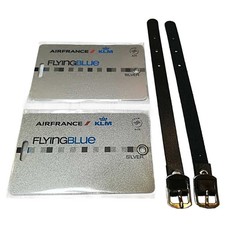 Lot de 2 étiquettes de bagages exclusives Air France Flying Blue Silver Membe...