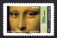 Timbre autoadhésif La Joconde