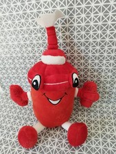 Peluche doudou rouge blanc Tupperware Turbomax 30 cm