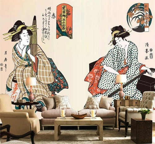 Papier peint japon ancien - peint,