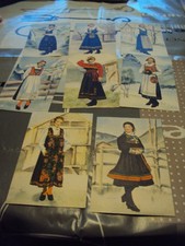 SERIE DE 8 CARTES POSTALES ANCIENNES NEUVES 1900 . COSTUMES NORVEGIENS  / NORGE