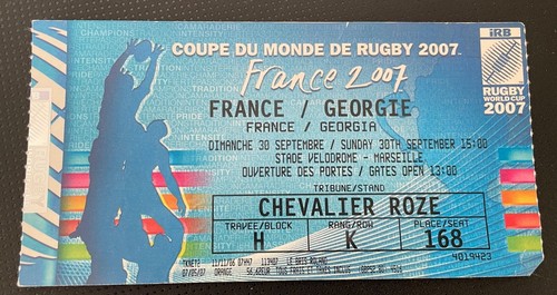 Ticket rugby world cup - cup, 2007