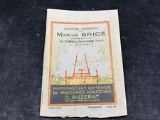 ancienne Machines agricoles , MARIUS BRICE  catalogue 1928-29   Catalogue paysan
