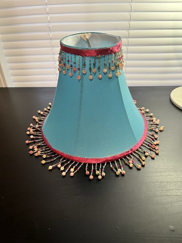 Vintage y2k beaded fringe lamp - y2k,