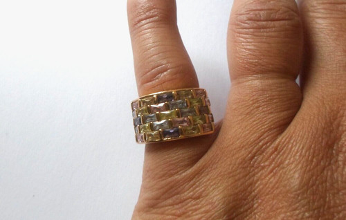 Bague plaqué pavé - en,