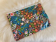 TROUSSE DE TOILETTE VINYLE FLEURS RÉTRO VACANCES CAMPING VINTAGE SALLE DE BAIN 