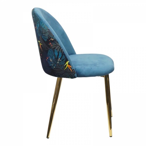 Chaise double tapissée bleue