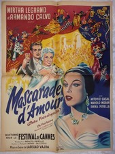 Affiche 60cm x 80cm de " Mascarade d'Amour " film de 1952 par Ladislav Vajda