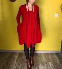 robe écharpe laine rouge MARITHE FRANCOIS GIRBAUD  cravatatakiller taille 38 (M)