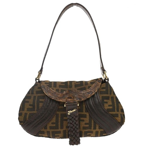 Fendi brown zucca spy handbag - spy,