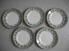 lot 5 assiettes plates faïence St Amand antique french flate plates 30s Teller