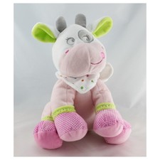 Doudou vache rose blanche pois