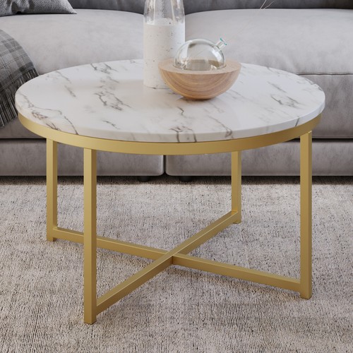 Coffee table with faux marble - faux,