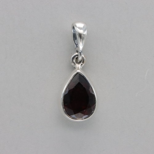 Faceted red garnet teardrop - faceted,