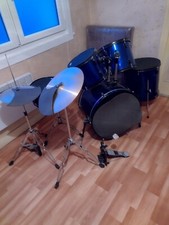 batterie percussion taille normale couleur bleu pour debutant