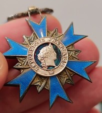 Ancienne Médaille Ordre National du Mérite Français Émail Bleu Argent medal luxe