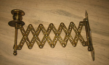 Ancien Bougeoir applique murale Accordéon en Laiton