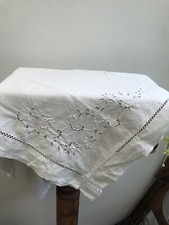 Antique French pillowcase Hand Embroidered Euro Sham 25” White Monogram Matis