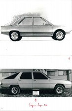 (Catalogue brochure) photo de presse Simca 1307 / 1308, prototypes, lot de 3