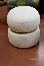 Pouf Blanc Rond Avec Cordon