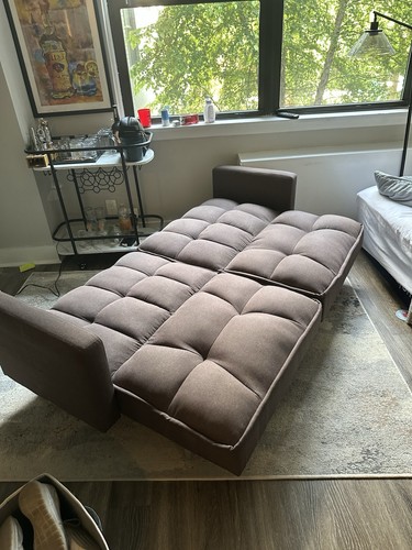 Gray futon sofa used - gray,