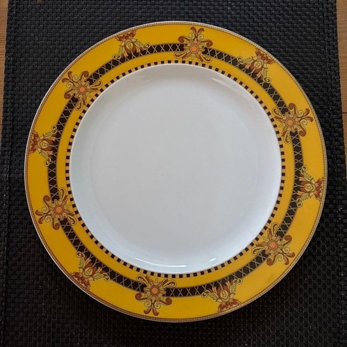 Assiette versace barocco jaune - assiette,