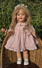 Vintage Collectible Rare French  Rhodoid Raynal Doll 1945 19in (48cm)