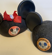 Vintage Disneyland Mickey and Minnie Mouse ears child's hat cap vintage 6 inch.