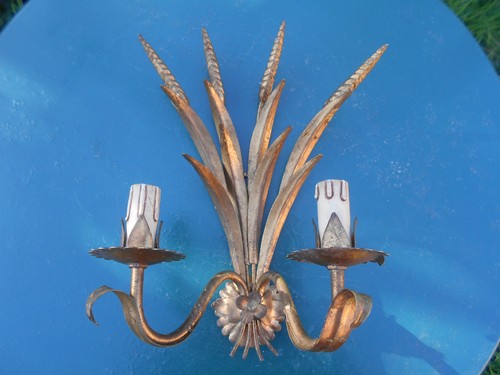 Ancienne lampe applique - , gerbe