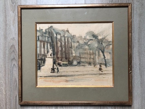 Cadre dessin aquarelle - , signé