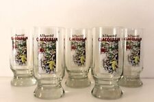 Rare ensemble de 5 verres Clacquesin sérigraphiés vintage