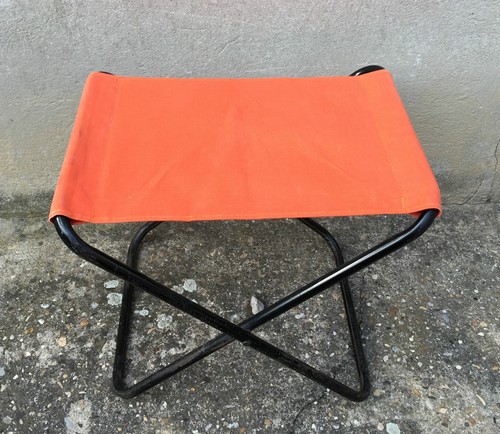 Ancien tabouret pliant métal - ,