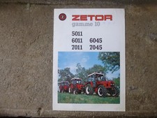 PROSPECTUS TRACTEURS ZETOR GAMME 10 - 5011 - 6011 - 6045 - 7011 - 7045