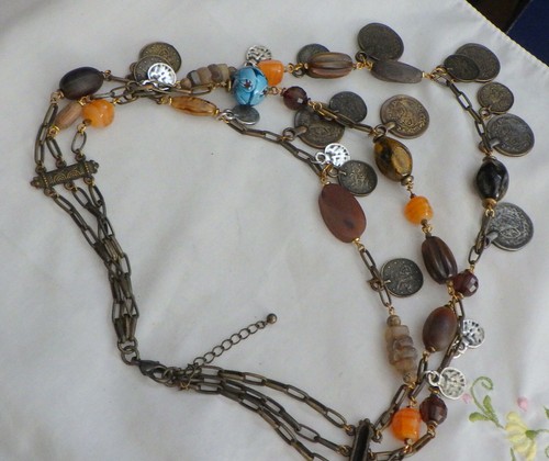 Ethnic design necklace - ethnic, w